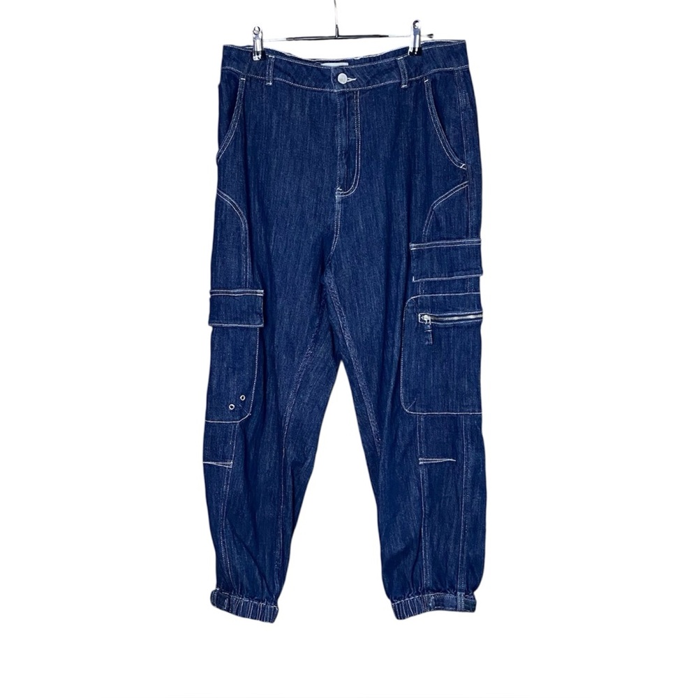 Anthropologie Pilcro Seamed Sport High Rise Cargo Jeans Pockets Utility 29 - Picture 3 of 7